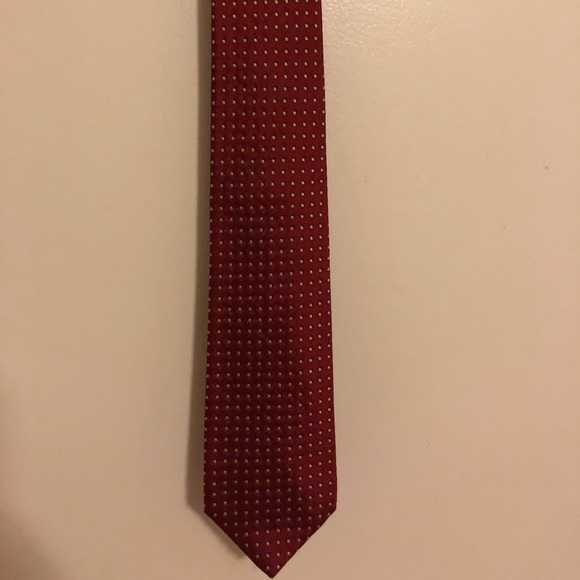 New Beautiful red silk Lands’ end tie - Picture 2 of 4